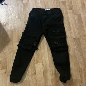 Zara Black Cargo Joggers